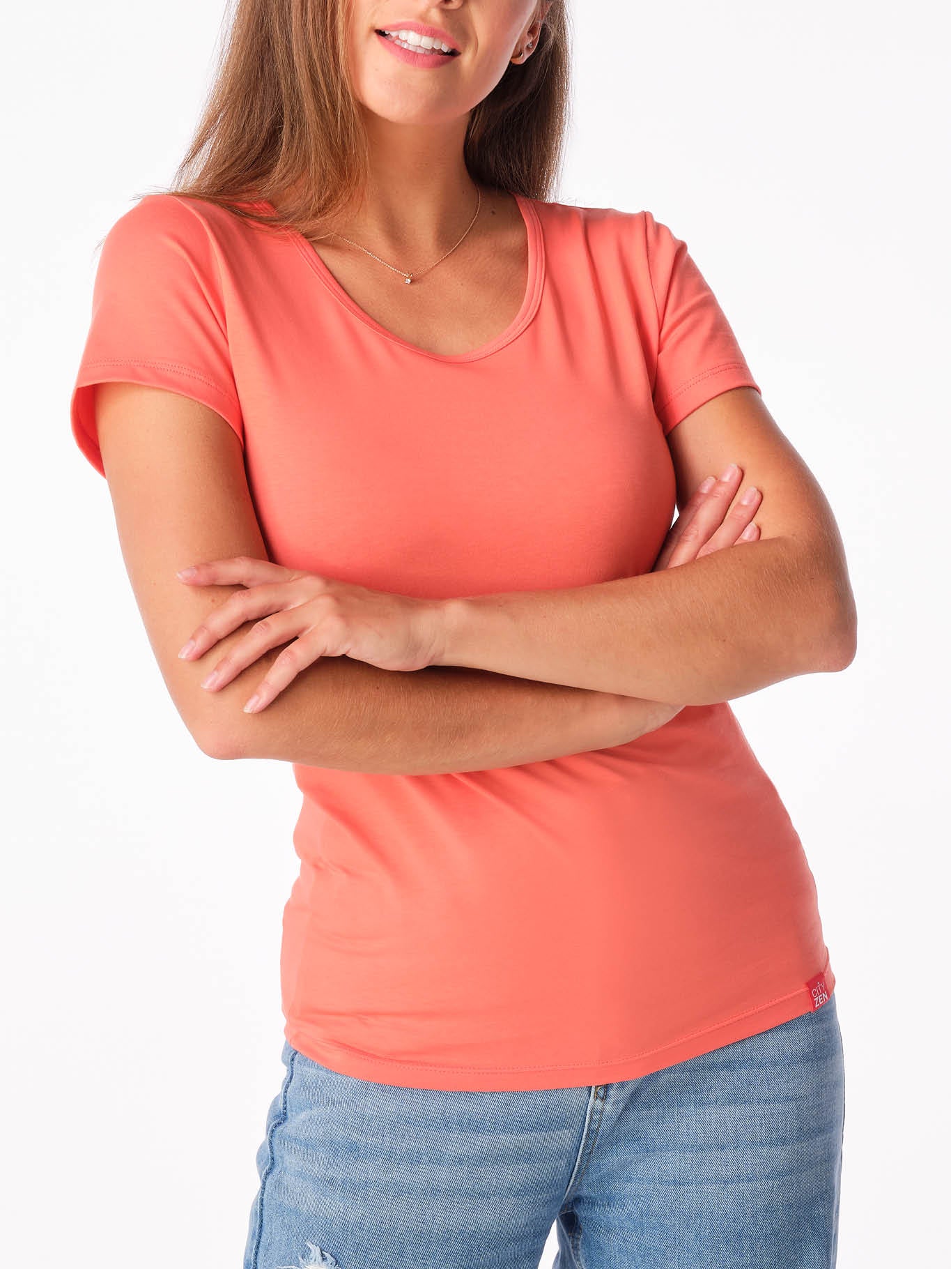 Schweißresistentes Damen Baumwollshirt CityZen® - Klassischer Schnitt