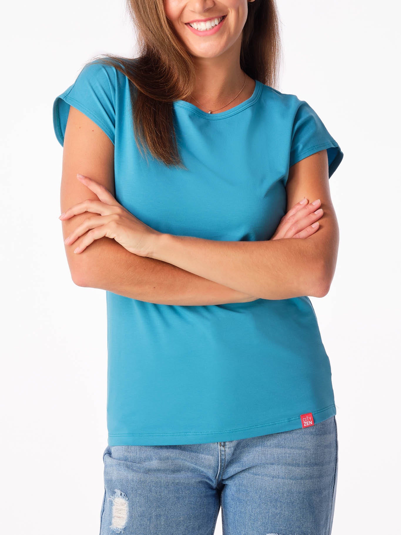 Schweißresistentes Damen Baumwollshirt CityZen® - Kimonoschnitt ALTA