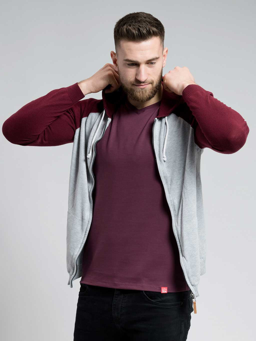 Antischweiß Herren Baumwollshirt CityZen® - V-Ausschnitt BONDY