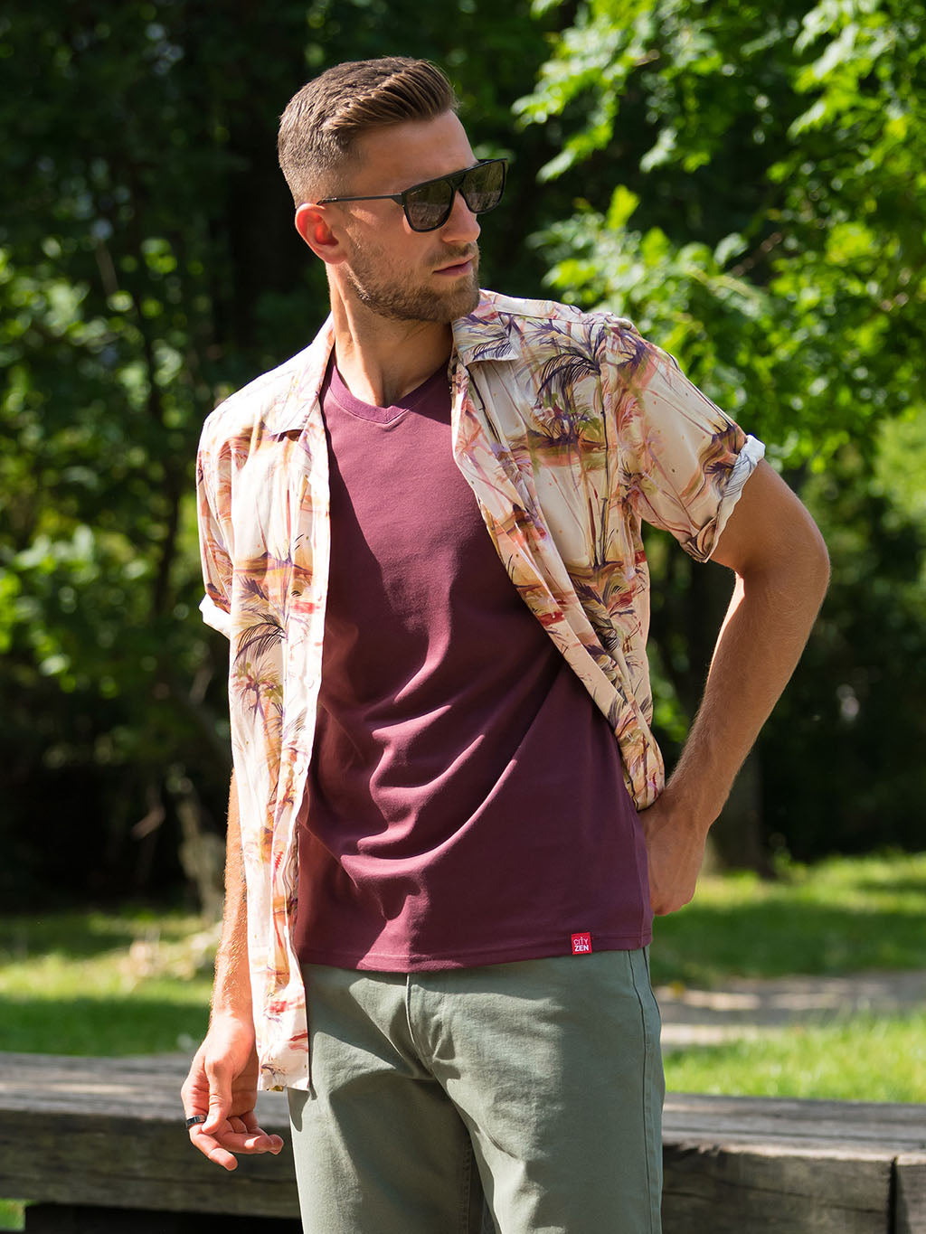 Antischweiß Herren Baumwollshirt CityZen® - V-Ausschnitt BONDY