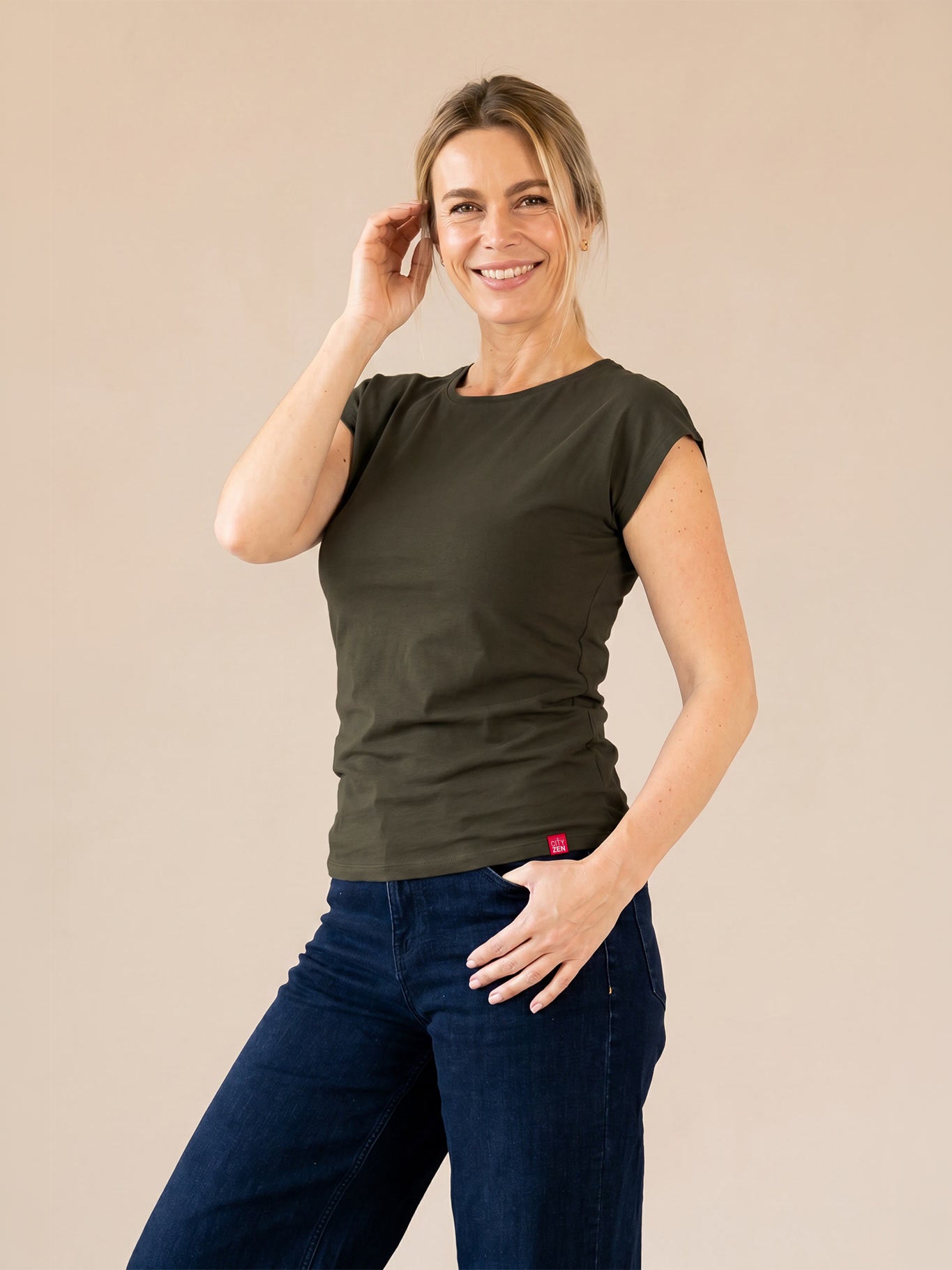 Schweißresistentes Damen Baumwollshirt CityZen® - Kimonoschnitt ALTA