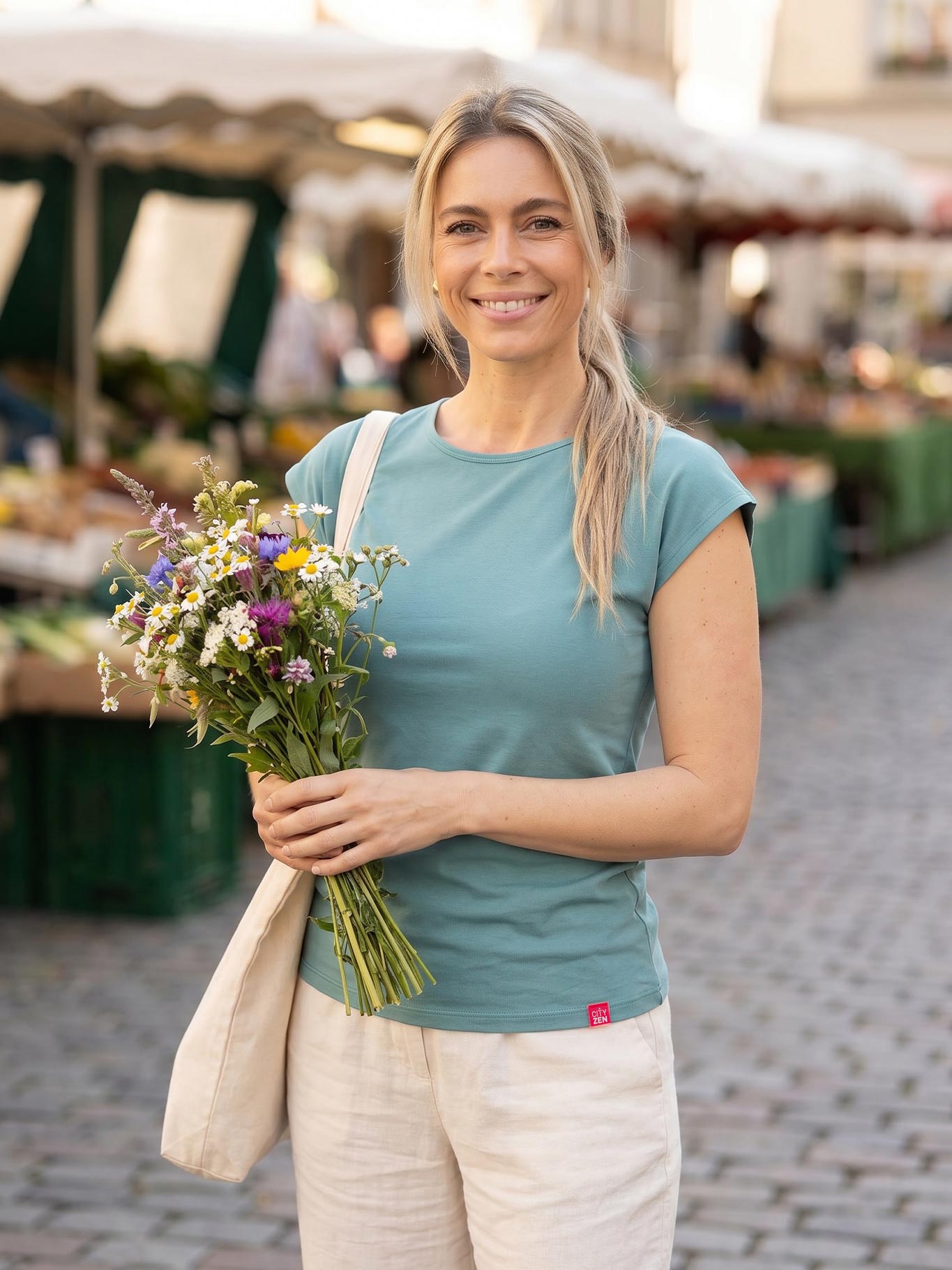 Schweißresistentes Damen Baumwollshirt CityZen® - Kimonoschnitt ALTA
