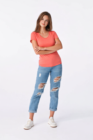 Schweißresistentes Damen Baumwollshirt CityZen® - Klassischer Schnitt