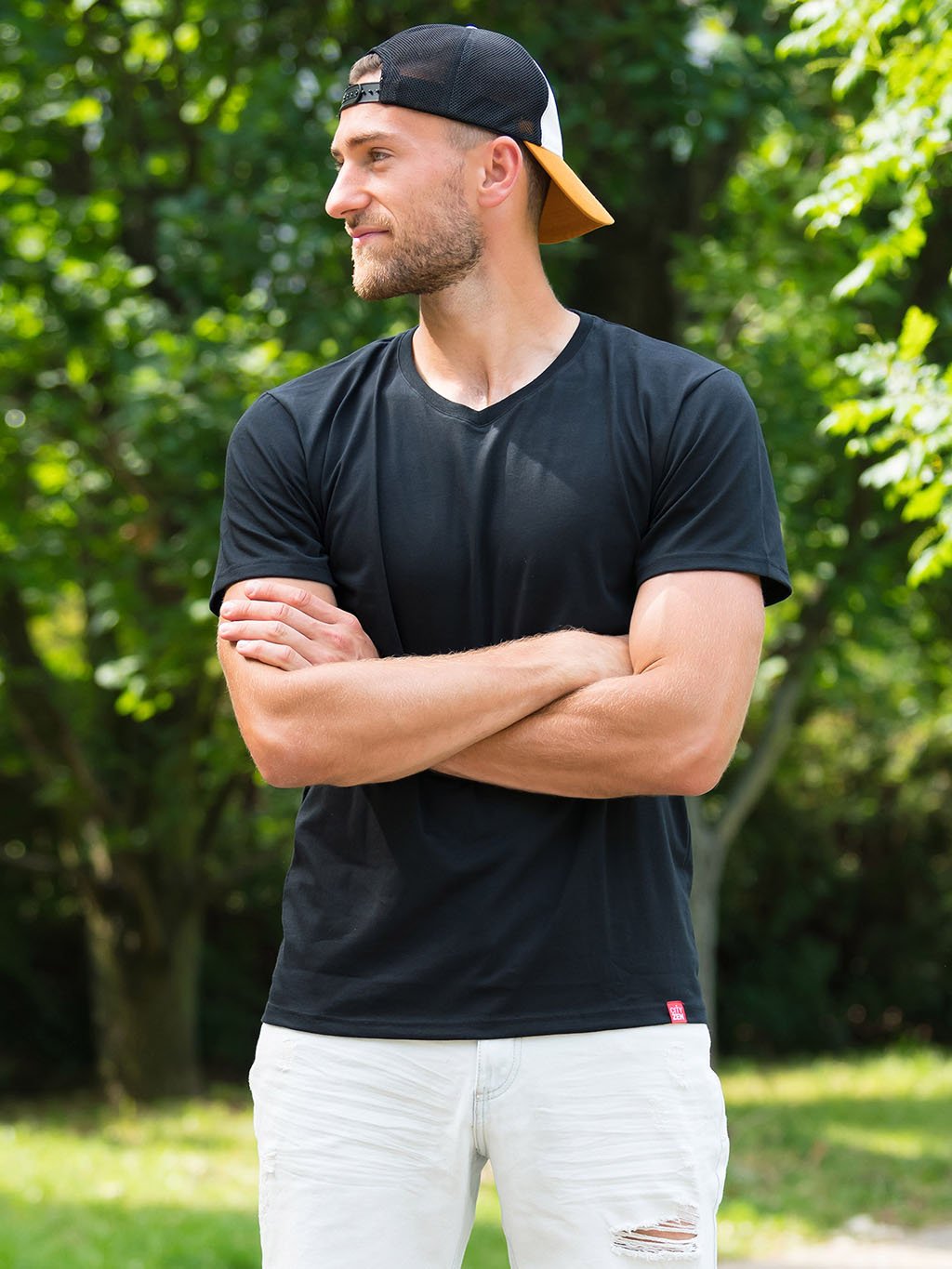 Antischweiß Herren Baumwollshirt CityZen® - V-Ausschnitt BONDY