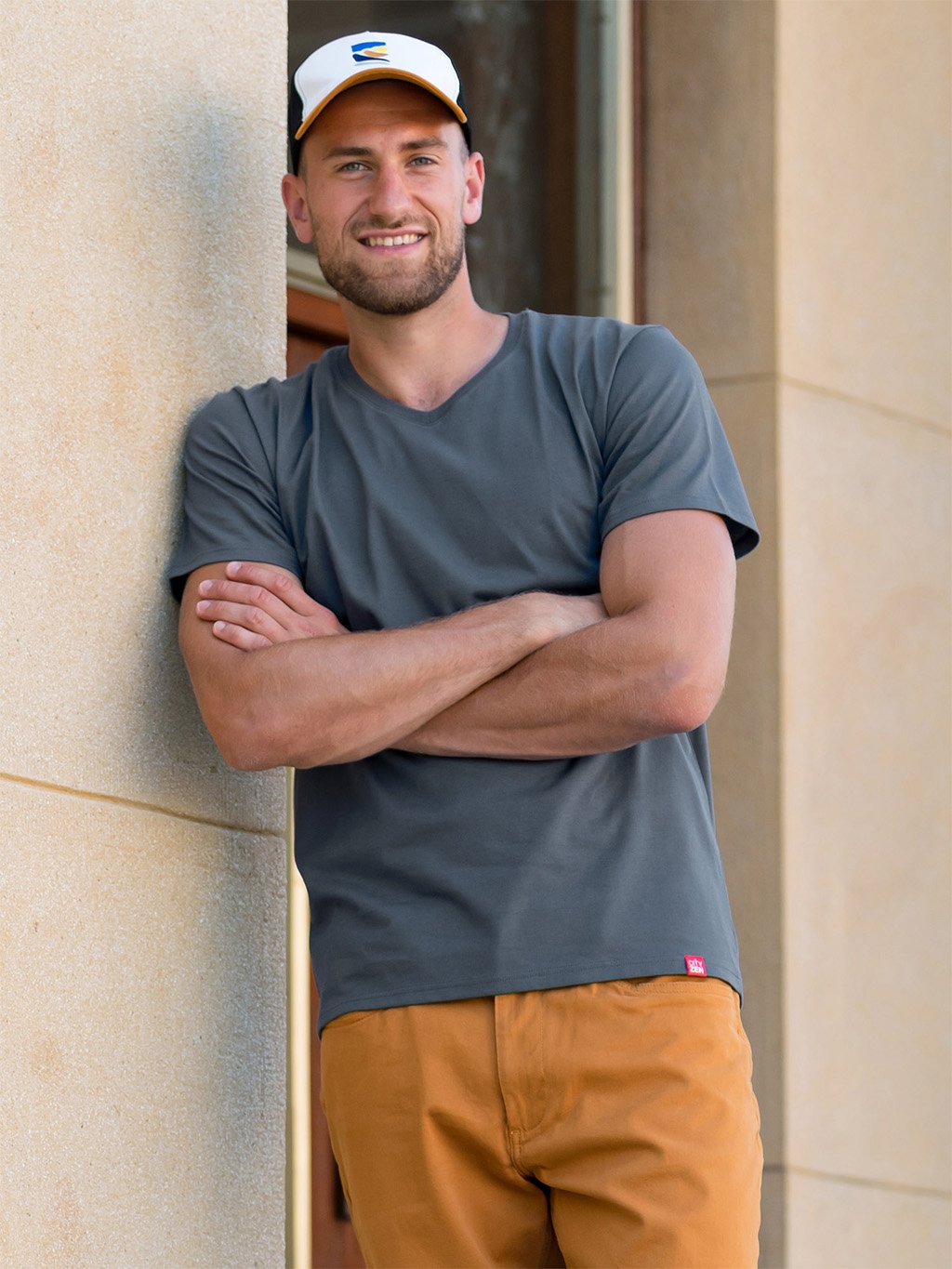 Antischweiß Herren Baumwollshirt CityZen® - V-Ausschnitt BONDY