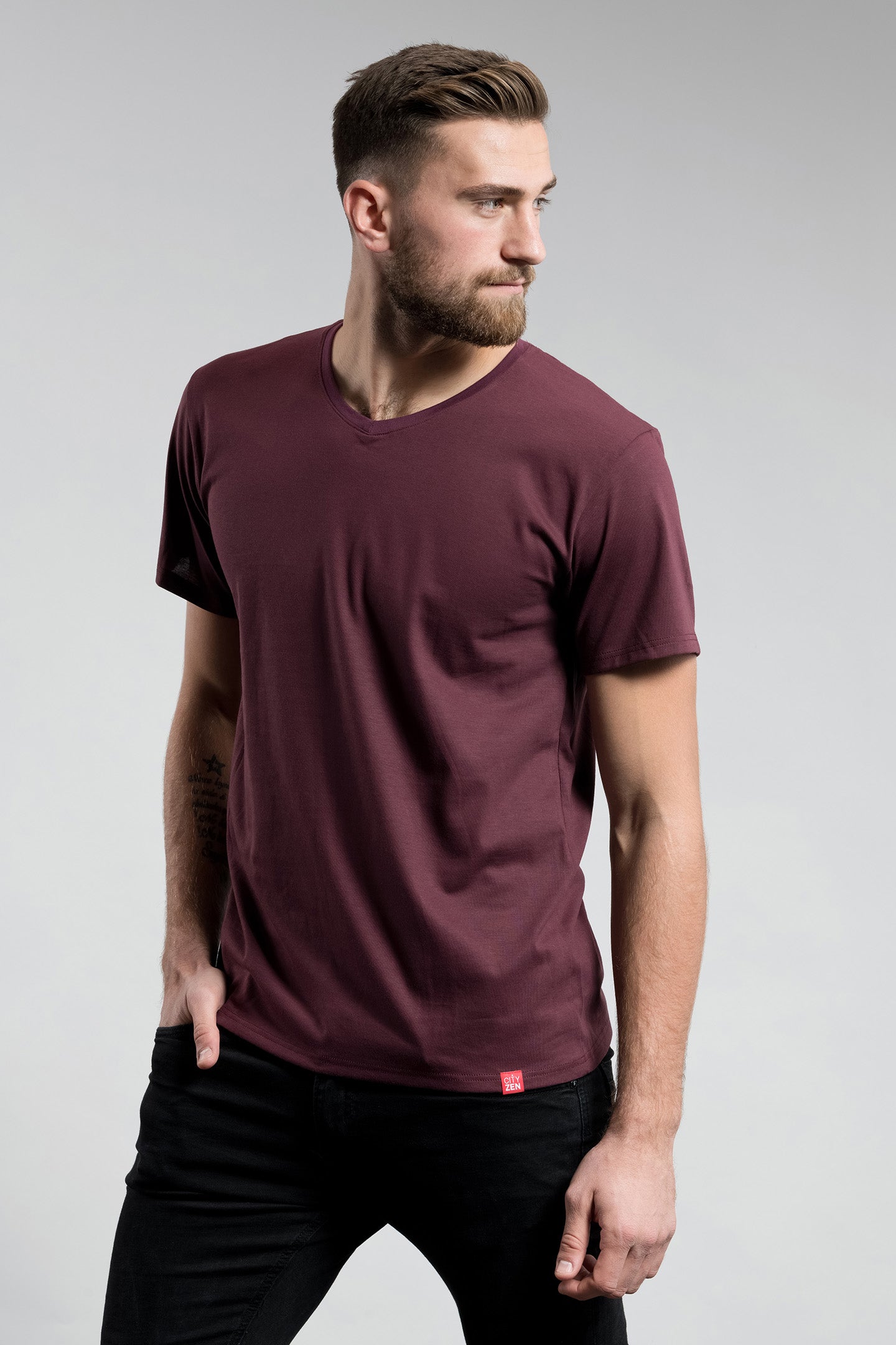 Antischweiß Herren Baumwollshirt CityZen® - V-Ausschnitt BONDY
