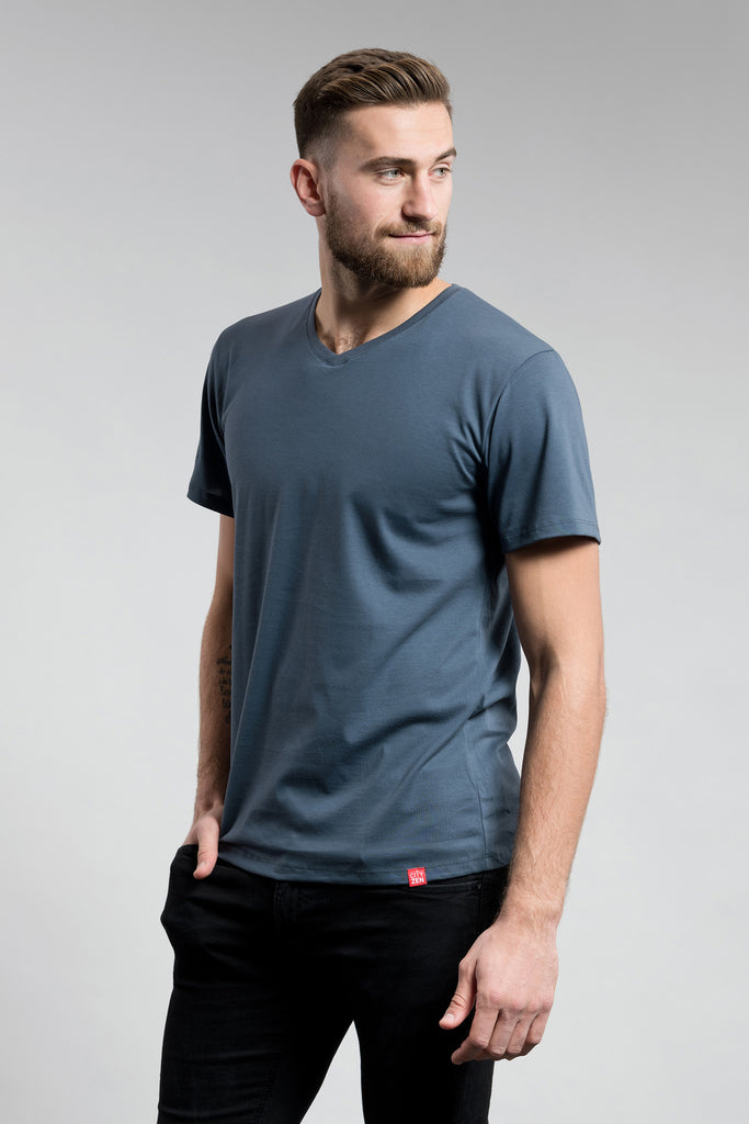 Antischweiß Herren Baumwollshirt CityZen® - V-Ausschnitt
