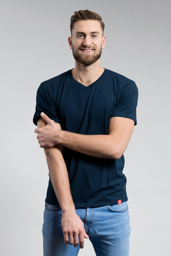 Antischweiß Herren Baumwollshirt CityZen® - V-Ausschnitt